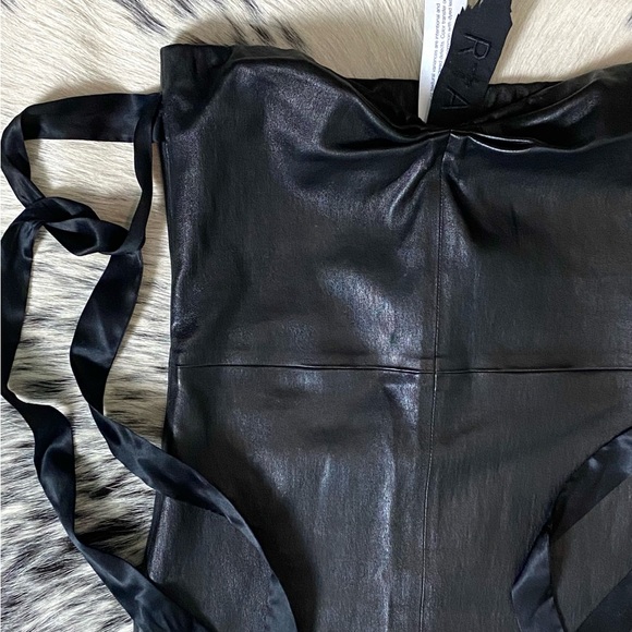 RTA “JULIENNE” OFF-SHOULDER LEATHER MINI DRESS, SZ 2 BLACK NWT! - Picture 5 of 12